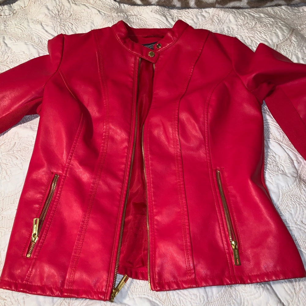 Red leather jacket Kenneth Cole